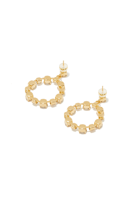Calanthe Earrings, 18k Gold-Plated Brass & Swarovski Crystals